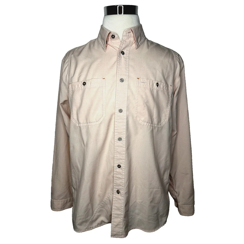 Orvis Shirt Mens Large Pink Vented Outdoors Polyester Fishing hiking Camp